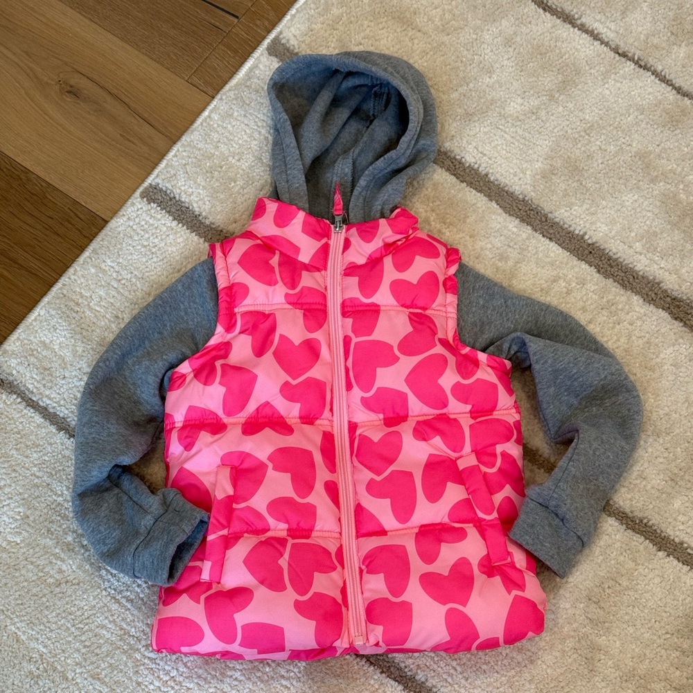 Puffer vest with built-in hoodie